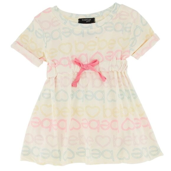 NWT Baby Girls Bebe Print Skater Dress and‎ Denim Jacket Set Size 18M - Picture 2 of 11